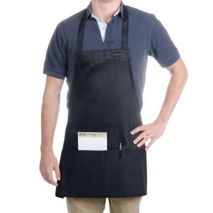 Tạp dề yếm ngắn vải poly-cotton có thể tùy chỉnh Chef Revival đen, 1 túi