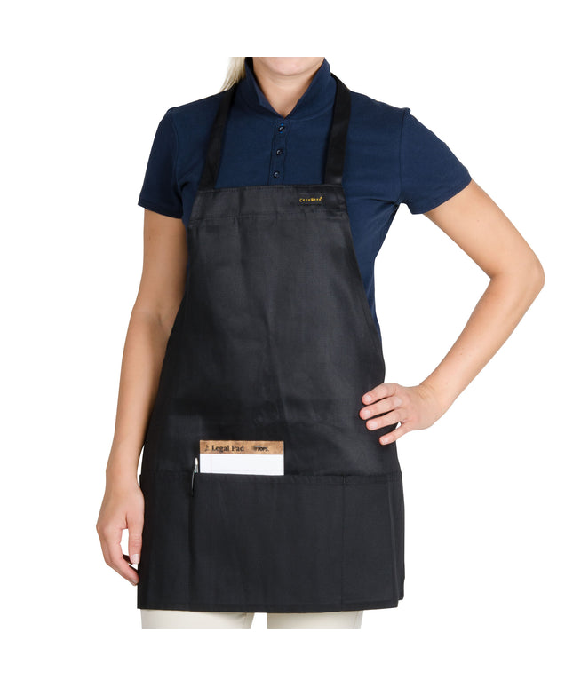 Tạp dề yếm ngắn vải poly-cotton có thể tùy chỉnh Chef Revival đen, 1 túi
