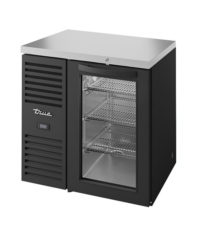 Tủ mát quầy bar cửa kính hẹp True TBR32-RISZ1-L-B-G-1 81 cm, đen, đèn LED
