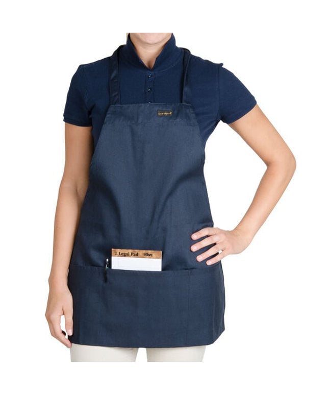 Tạp dề yếm ngắn vải poly-cotton có thể tùy chỉnh Chef Revival xanh navy, 1 túi
