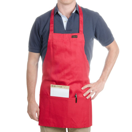 Tạp dề yếm ngắn vải poly-cotton có thể tùy chỉnh Chef Revival đỏ, 1 túi