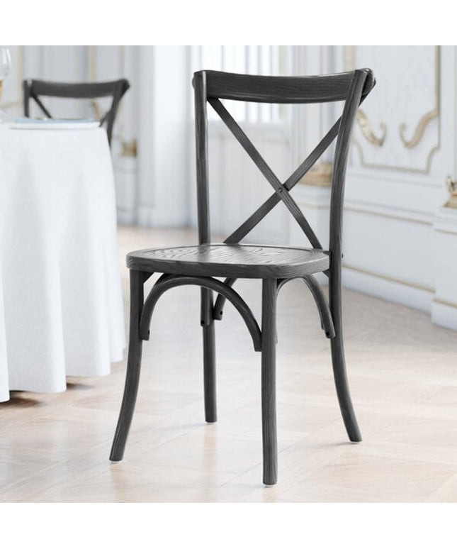 Ghế gỗ lưng chữ thập Lancaster Table & Seating Vineyard màu đen khói