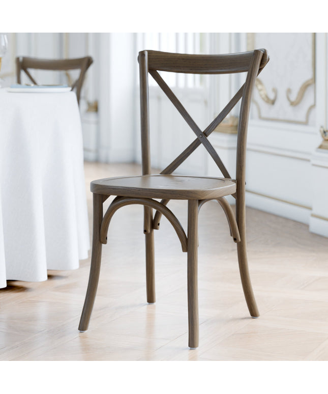 Ghế gỗ lưng chéo Lancaster Table & Seating Vineyard nâu whiskey