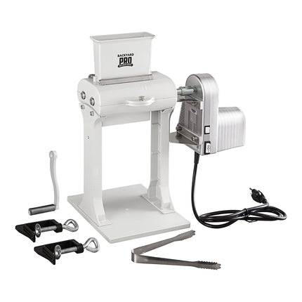 Máy dần thịt điện 31 lưỡi kèm bộ động cơ, tay quay, hai chân và kẹp Backyard Pro MT-31 Butcher Series