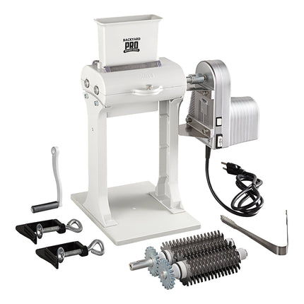 Máy dần thịt 31 lưỡi kèm bộ động cơ, bộ lưỡi thái khô bò, tay quay, hai chân và kẹp Backyard Pro MT-31 Butcher Series