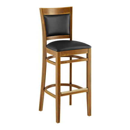 Ghế quầy bar gỗ hoàn thiện vintage Lancaster Table & Seating Sofia mặt vinyl đen