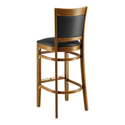 Ghế quầy bar gỗ hoàn thiện vintage Lancaster Table & Seating Sofia mặt vinyl đen