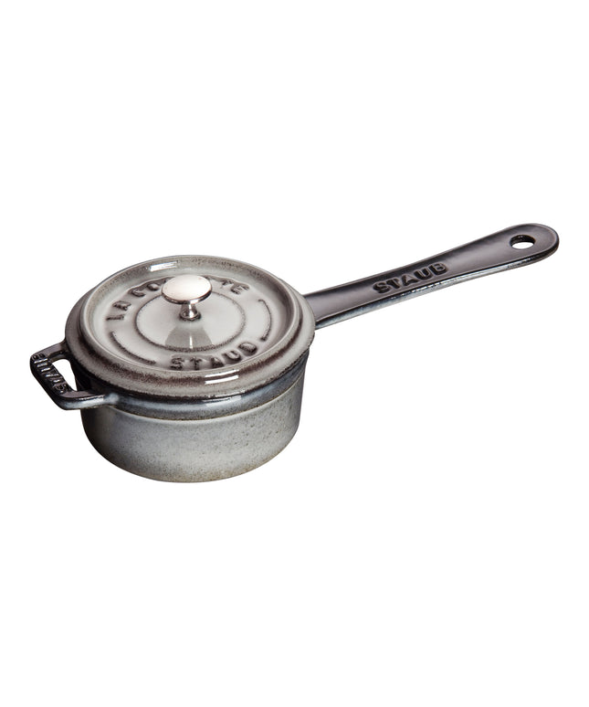 Nồi nấu sốt mini gang tráng men Staub 237 ml màu xám Graphite kèm nắp - 1004091