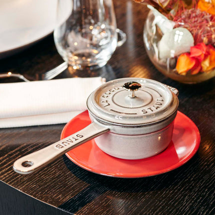 Nồi nấu sốt mini gang tráng men Staub 237 ml màu xám Graphite kèm nắp - 1004091
