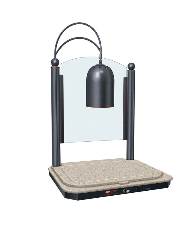 Quầy cắt thịt trang trí 1 bóng đèn Hatco DCSB400-2420-1 đế sưởi màu bạch dương, viền đồng cổ - 120V, 750W