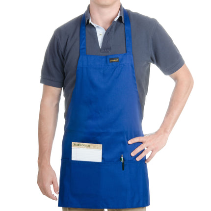 Tạp dề yếm ngắn vải poly-cotton có thể tùy chỉnh Chef Revival xanh royal, 1 túi