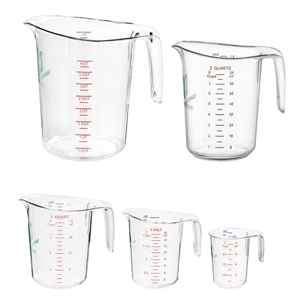 Bộ cốc đong nhựa polycarbonate trong WebstaurantStore 5 món