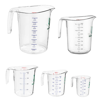 Bộ cốc đong nhựa polycarbonate trong WebstaurantStore 5 món