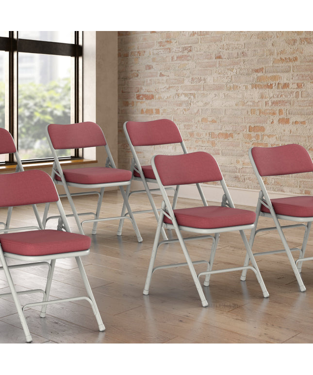 Ghế gấp vải Lancaster Table & Seating đỏ burgundy, đệm ngồi 5 cm - Thùng 4 cái