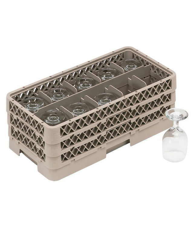 Giá đựng ly 10 ngăn màu be Vollrath Traex® HR1C1CA cỡ nửa cao 16,5 cm