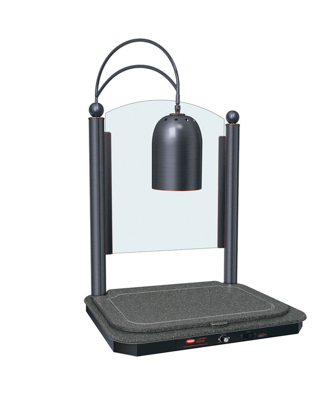 Trạm cắt thịt trang trí đèn đơn đế gia nhiệt màu xám tro viền đồng cổ Hatco DCSB400-2420-1 - 120V, 750W