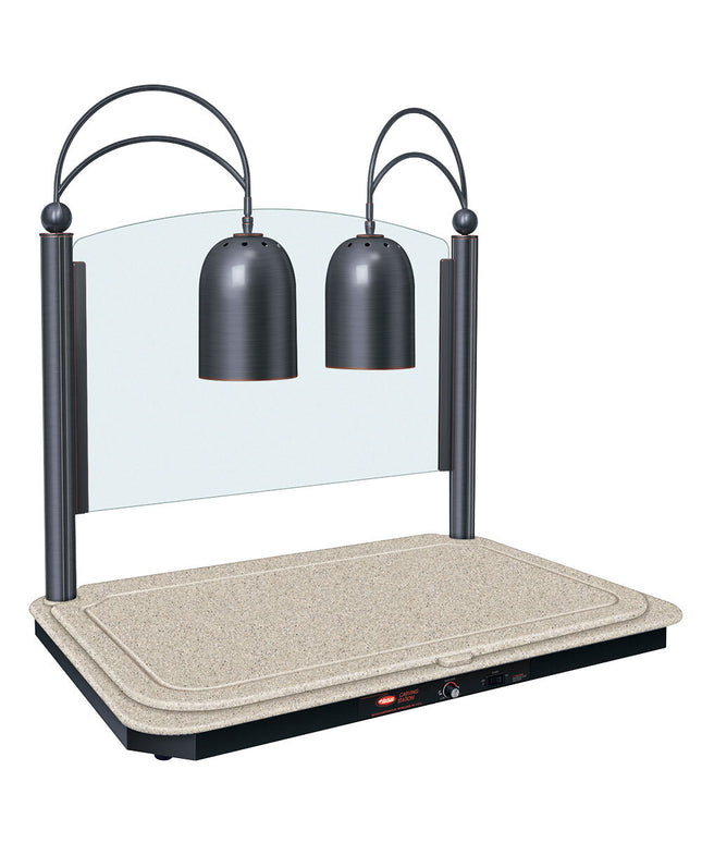 Trạm cắt thịt trang trí đèn đôi đế gia nhiệt màu bạch dương viền đồng cổ Hatco DCSB400-3624-2 - 120V, 1300W