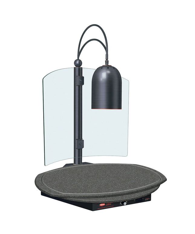 Trạm lóc thịt trang trí một đèn đế tròn sưởi màu xám tro viền đồng Hatco DCSB400-R24-1 - 120V, 600W