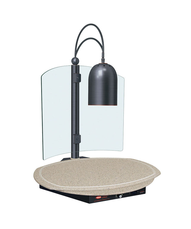 Trạm cắt thịt 1 đèn Hatco DCSB400-R24-1 đế tròn hâm nóng màu gỗ bạch dương viền đồng cổ - 120V, 600W