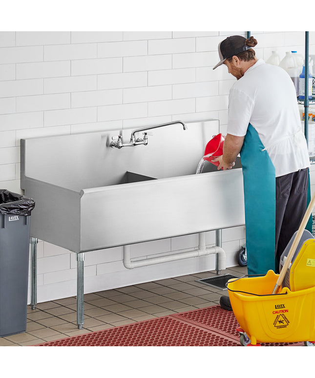 Bồn rửa công nghiệp 2 ngăn Regency 152 cm, lòng bồn 76 x 61 x 36 cm