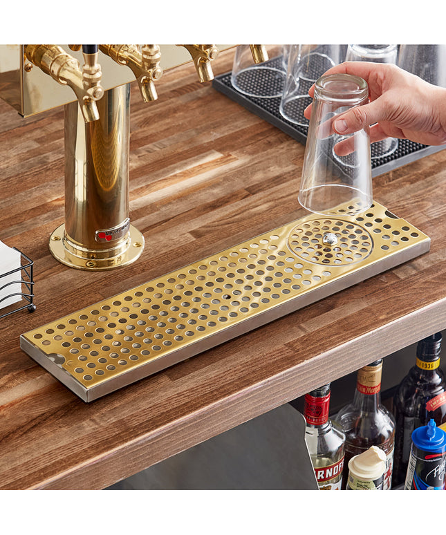 Khay hứng bia Regency 51 x 13 cm mạ vàng PVD gắn bề mặt kèm vòi rửa