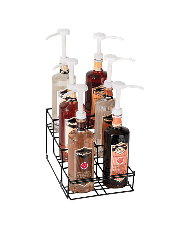 Giá sắp xếp chai bằng dây thép 6 ngăn màu đen Dispense-Rite WR-BOTL-6