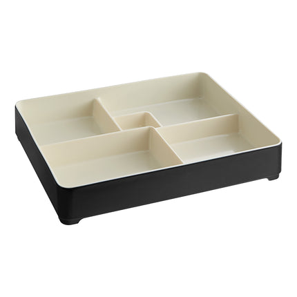 Hộp bento melamine hai tông màu Elite Global Solutions JW11852T Karma đen và cát 27,3 x 21,3 cm