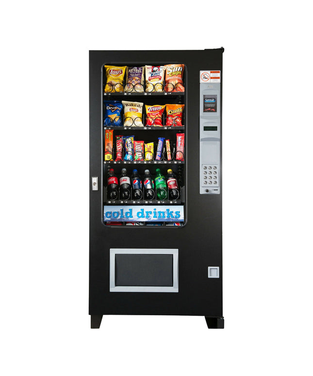 Máy bán hàng tự động đồ ăn nhẹ và nước lạnh AMS LTF 2-1-1-SSCD 26 lựa chọn kèm khay lon dung lượng cao
