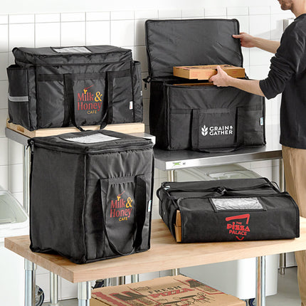 Túi giữ nhiệt vận chuyển thức ăn nylon đen Choice 58 x 33 x 38 cm - chứa 5 khay full-size sâu 6 cm