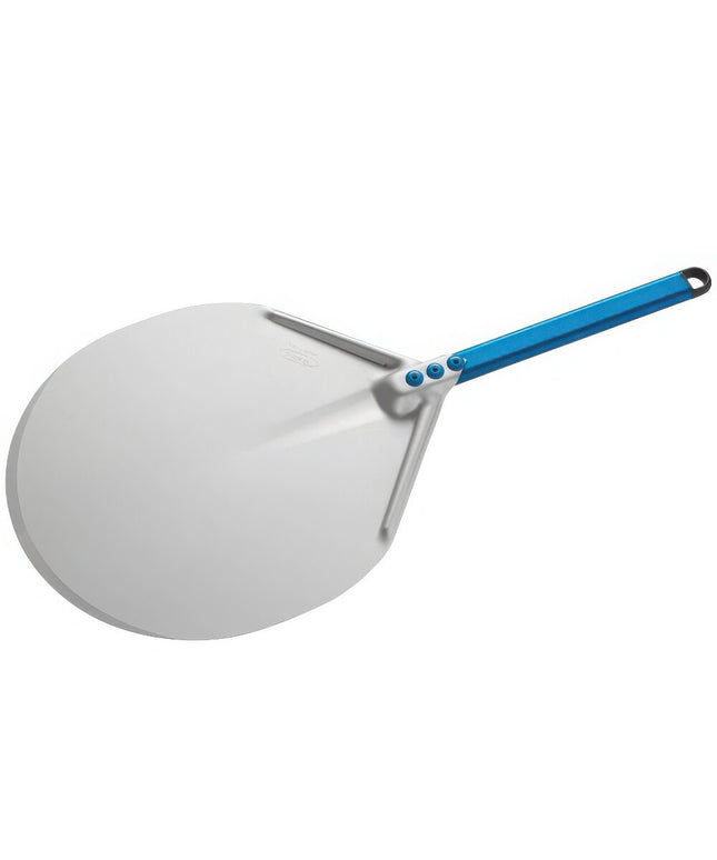Xẻng bánh pizza tròn nhôm anod GI Metal Azzurra 36 cm cán 30 cm A-37C