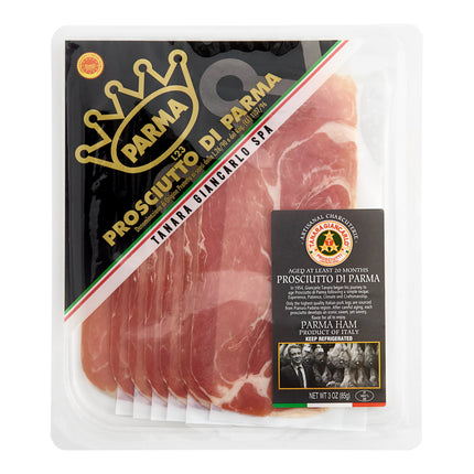Prosciutto di Parma DOP ủ 20 tháng cắt lát Tanara Giancarlo 85 g - Thùng 10 gói