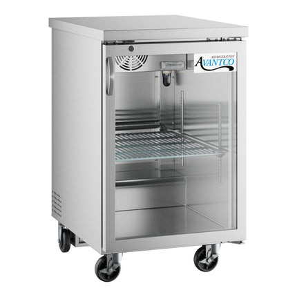 Tủ mát quầy bar cửa kính thép không gỉ Avantco UBB-1G-HC-S 60 cm