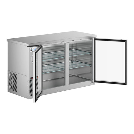 Tủ mát dưới quầy bar inox Avantco UBB-60G-HC-S 152 cm cửa kính hẹp có đèn LED