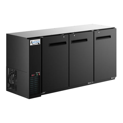 Tủ mát dưới quầy bar cửa đặc hẹp màu đen Avantco UBB-72-GT 185 cm với mặt mạ kẽm và đèn LED