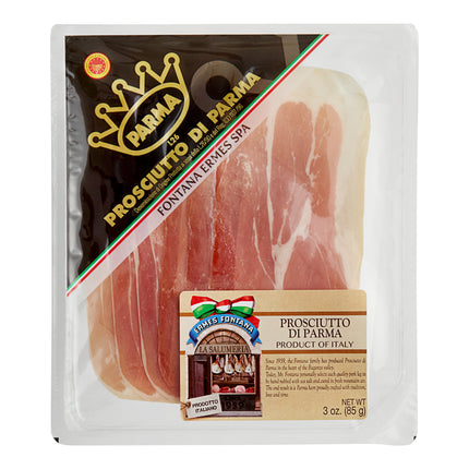 Thịt nguội Fontana Ermes DOP thái lát mỏng prosciutto di Parma Ý 85 g - Thùng 10 cái