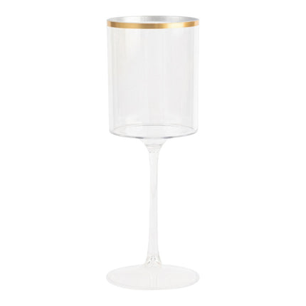 Ly rượu vang nhựa Posh Setting trong suốt 266 ml viền vàng - Thùng 60 cái