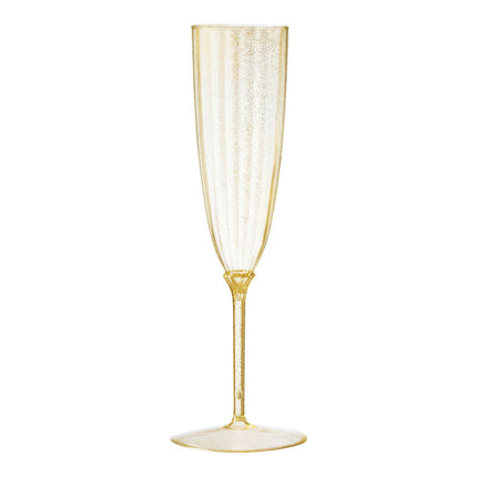Ly champagne nhựa nguyên khối Posh Setting 177 ml vàng kim tuyến - Thùng 96 cái