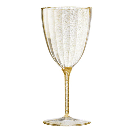 Ly rượu vang nhựa một mảnh nhũ vàng Posh Setting 207 ml - Thùng 96 cái