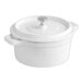 Nồi gang mini tráng men Valor màu trắng bắc cực 473 ml, kèm nắp