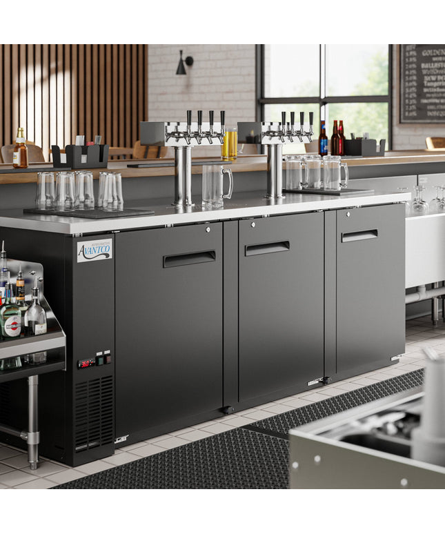 Tủ bia keg 8 vòi Avantco UDD-4-HC đen, chứa 3 keg 1/2