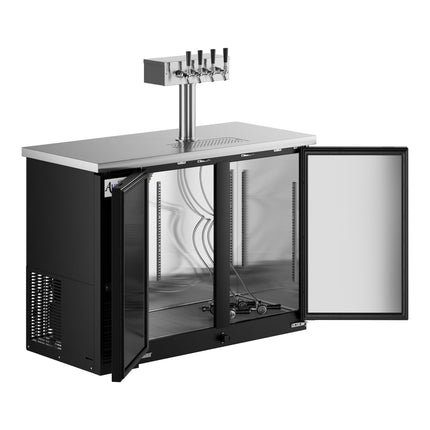 Tủ bia 4 vòi Avantco UDD-48-HC màu đen, sức chứa 2 keg 1/2