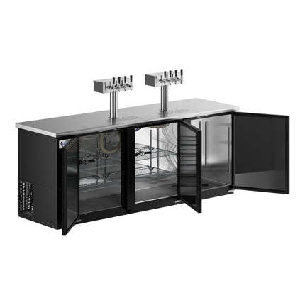 Tủ bia keg 8 vòi Avantco UDD-4-HC đen, chứa 3 keg 1/2