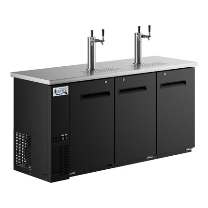 Tủ bia tươi 2 vòi kép Avantco UDD-72-HC 185 cm, đen, chứa 3 keg 1/2 thùng