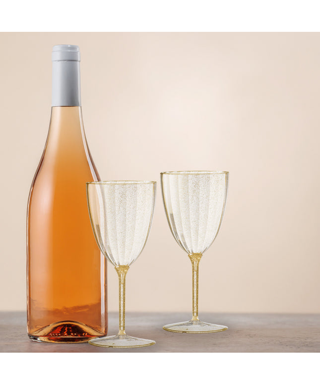 Ly rượu vang nhựa một mảnh nhũ vàng Posh Setting 207 ml - Thùng 96 cái