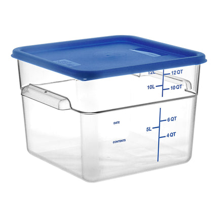 Hộp đựng thực phẩm nhựa polycarbonate vuông trong suốt kèm nắp xanh dương Vigor 11,4 lít - Bộ 6 cái
