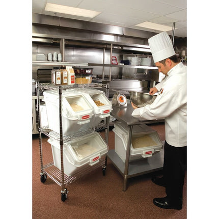 Thùng đựng nguyên liệu để kệ Rubbermaid® FG9G5700WHT ProSave 24 lít / 100 cup màu trắng nắp trượt kèm muỗng