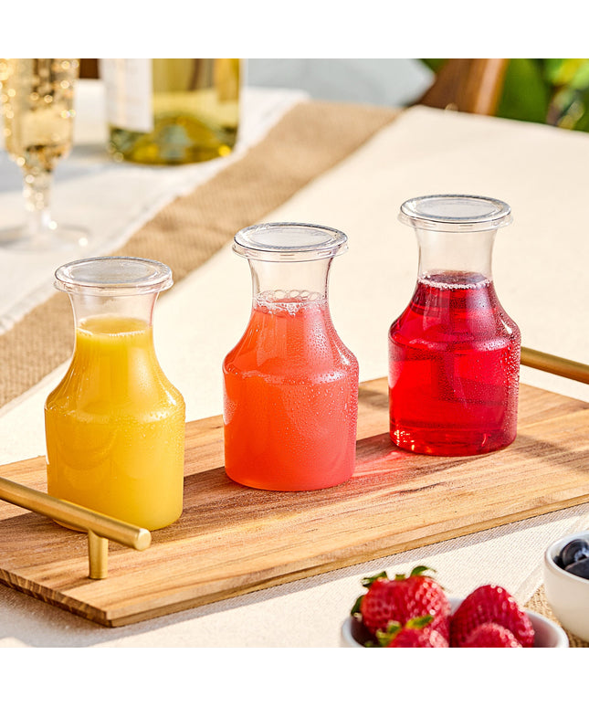 Bình carafe nhựa trong suốt dùng một lần Visions 222 ml có nắp - Thùng 60 cái