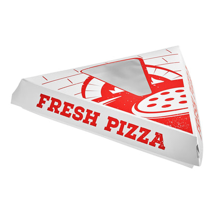 Hộp vỏ sò đựng miếng pizza Choice trắng phủ đất sét có cửa sổ - Thùng 400 cái