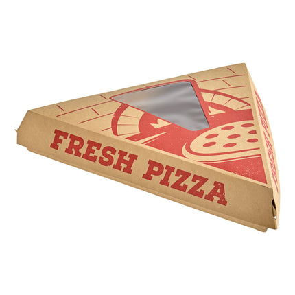 Hộp pizza Choice kraft tráng cao lanh vỏ sò hộp lát pizza có cửa sổ - Thùng 400 cái