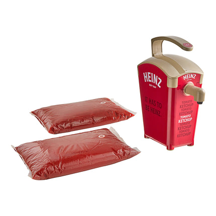 Bình phân phối tương cà Heinz Keystone nhựa đỏ đặt bàn 5,7 lít kèm 2 túi tương cà Heinz